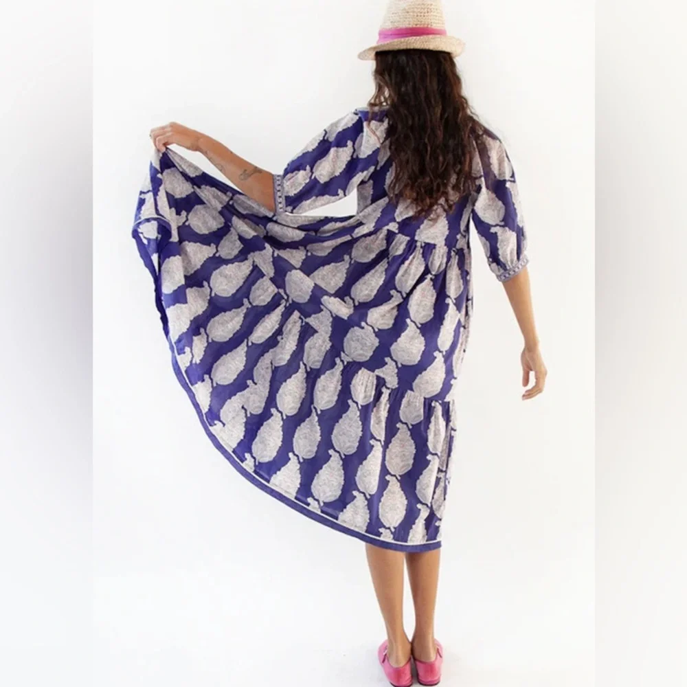 Matta NY beautiful Katia Dal tiered midi dress with great pockets - Picture 3 of 16